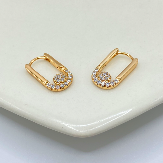 Huggie clip con zirconia