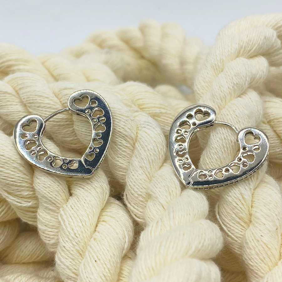 Arracada Silver Heart