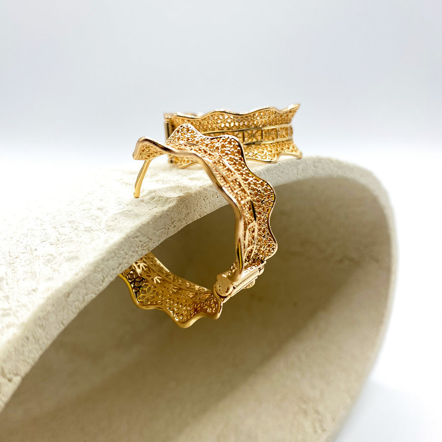 Arracada Ondulada Filigrana