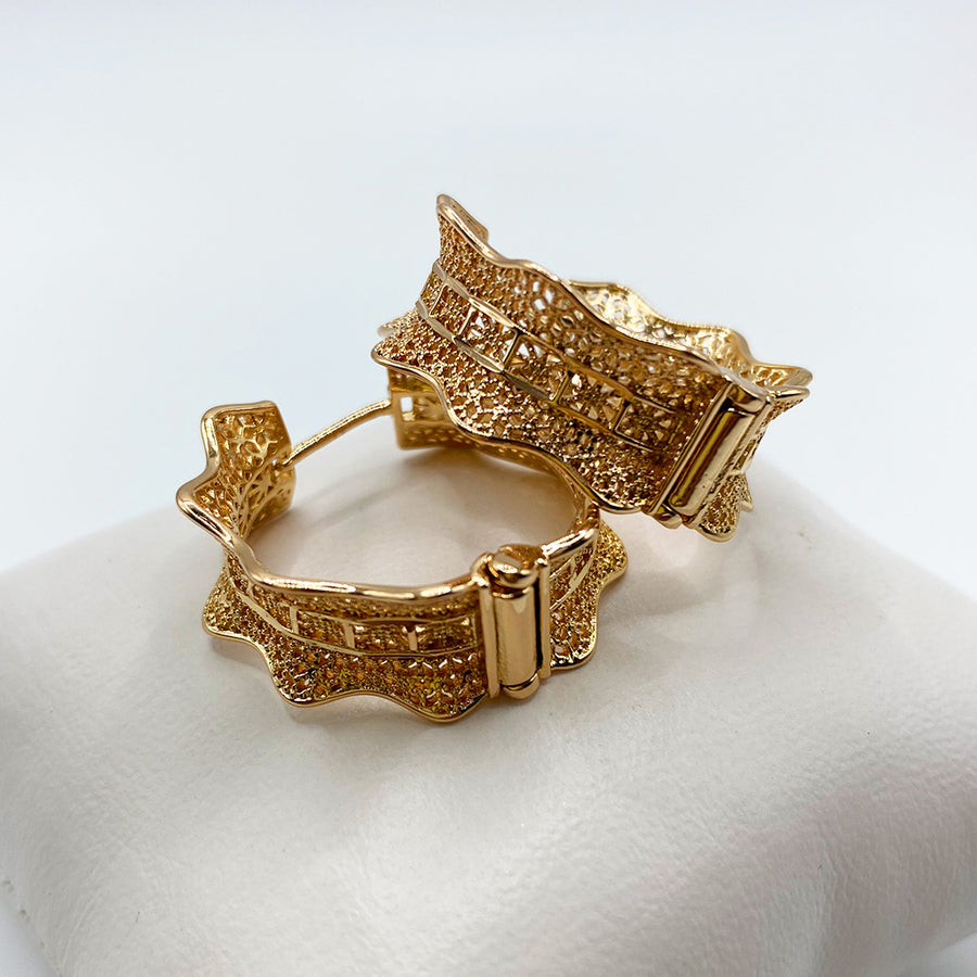 Arracada Ondulada Filigrana