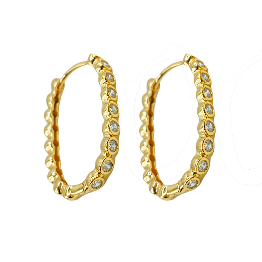 Huggie Alargado Strass