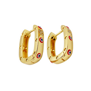 Huggie Alargado Red Evil Eye