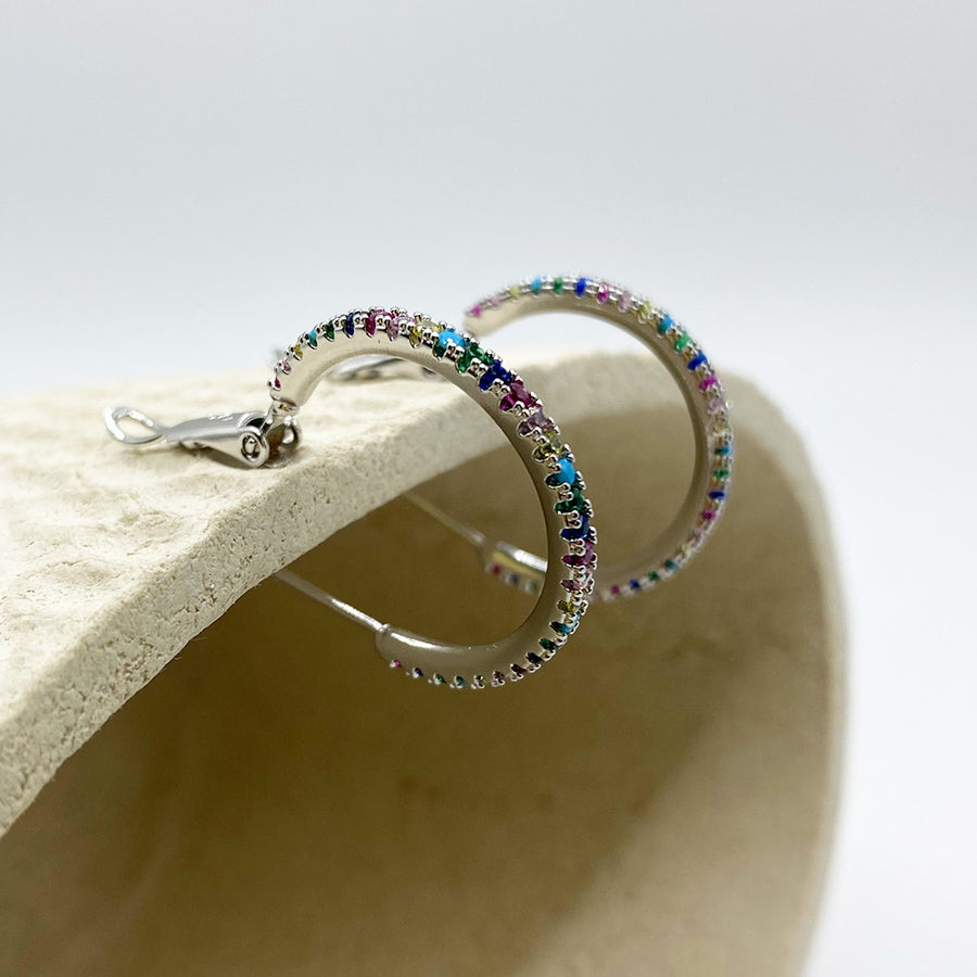 Arracada Rainbow Plateada