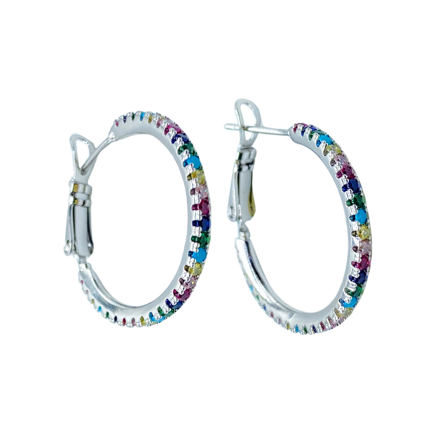 Arracada Rainbow Plateada