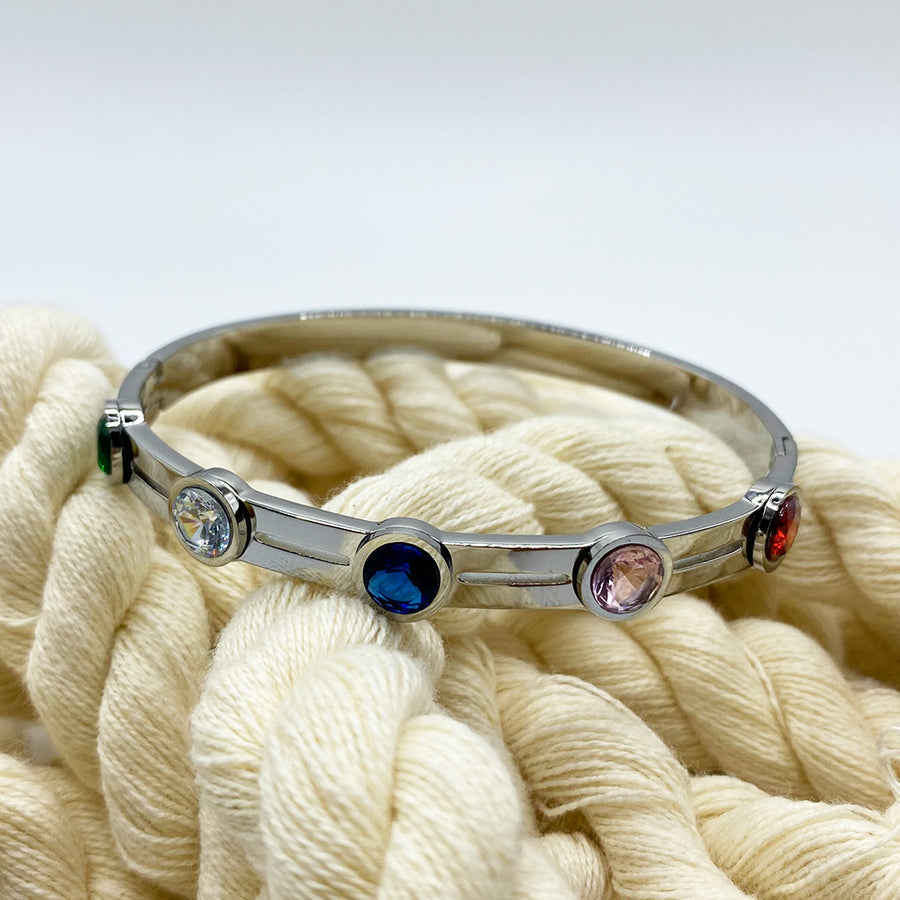 Brazalete Rainbow Plateado