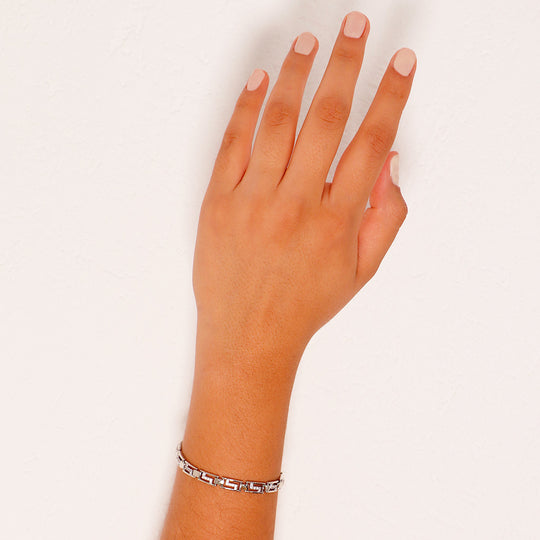 Pulsera con Grecas Plateada