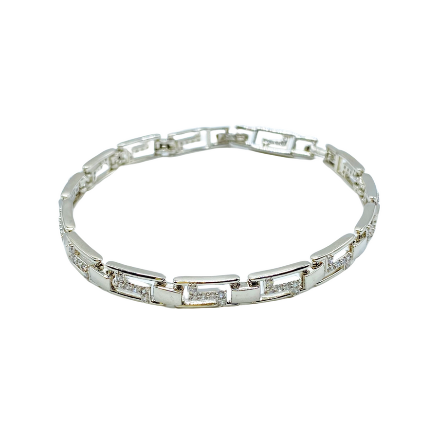 Pulsera con Grecas Plateada