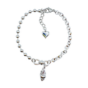 Pulsera Elabones & Perlas Plateada