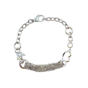 Pulsera Corazon & Mariposa Plateada