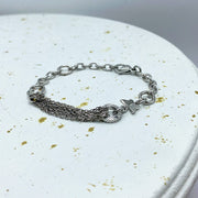 Pulsera Corazon & Mariposa Plateada