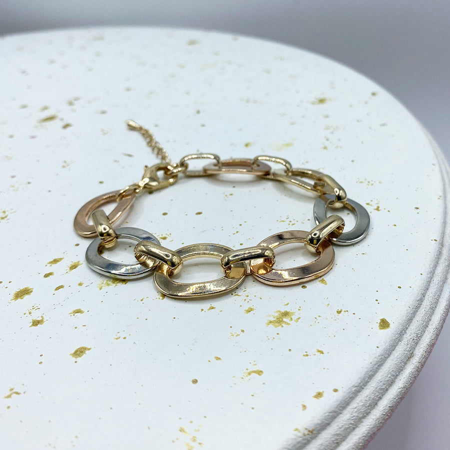 Pulsera Eslabones Oro Florentino