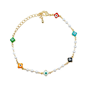 Pulsera Perlas & Ojo Turco
