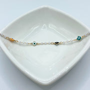 Pulsera Perlas & Ojo Turco