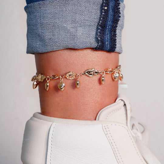 Tobillera Hearts & Flowers