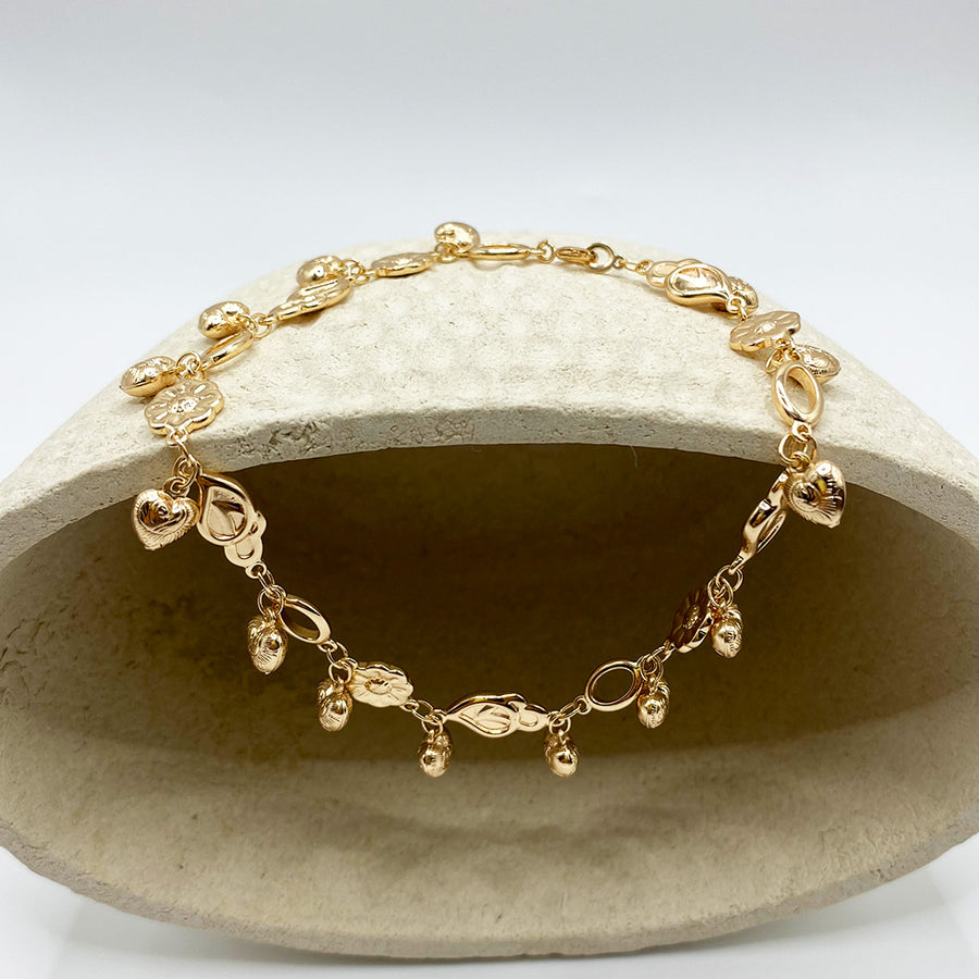 Tobillera Hearts & Flowers