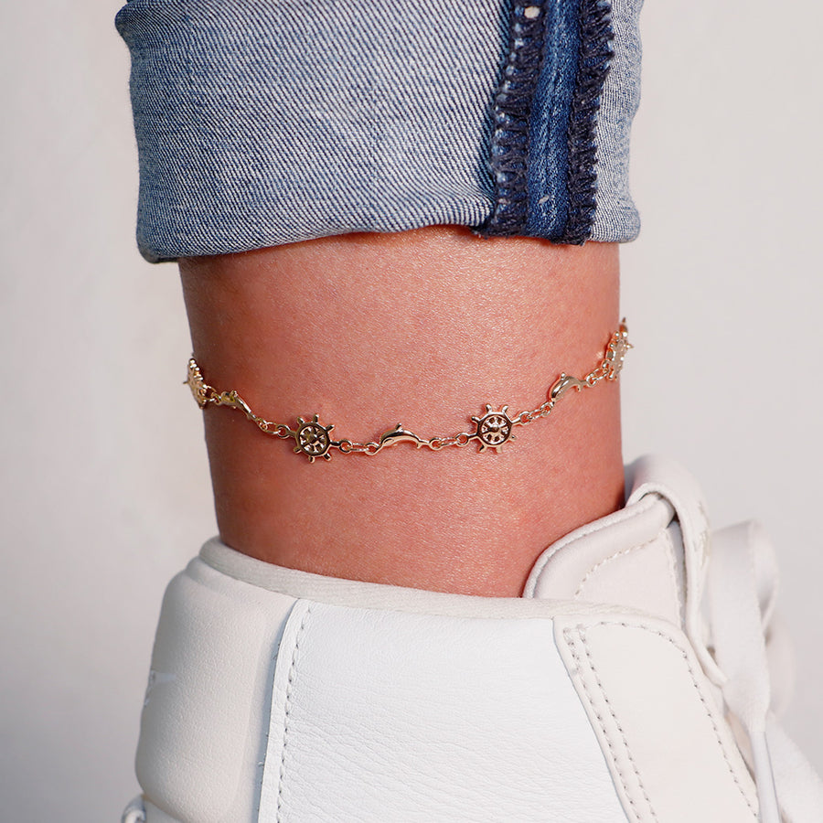 Tobillera Timón con Llamador de Ángel