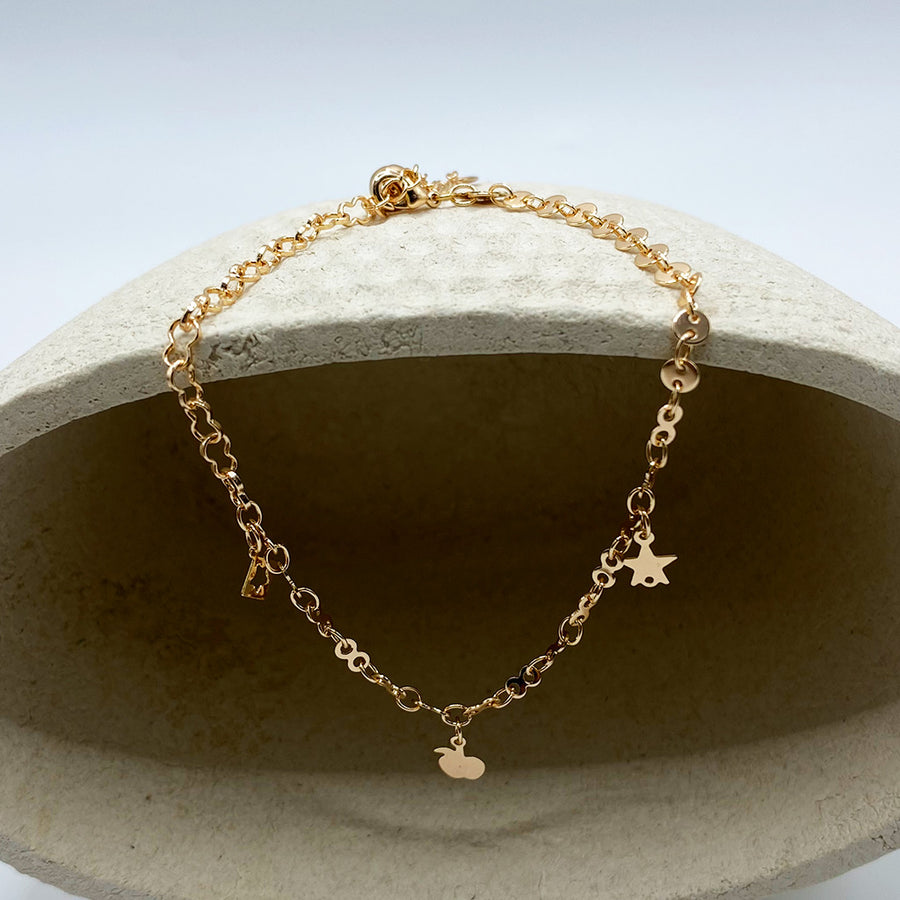 Tobillera Manzana con Llamador de Ángel