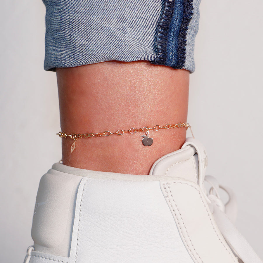 Tobillera Manzana con Llamador de Ángel