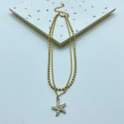 Tobillera Estrella de Mar con Llamador de Ángel