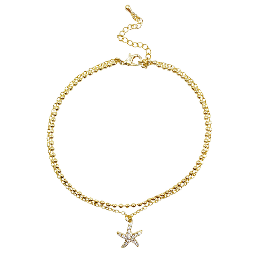 Tobillera Estrella de Mar con Llamador de Ángel