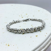 Pulsera Perlas Plateada