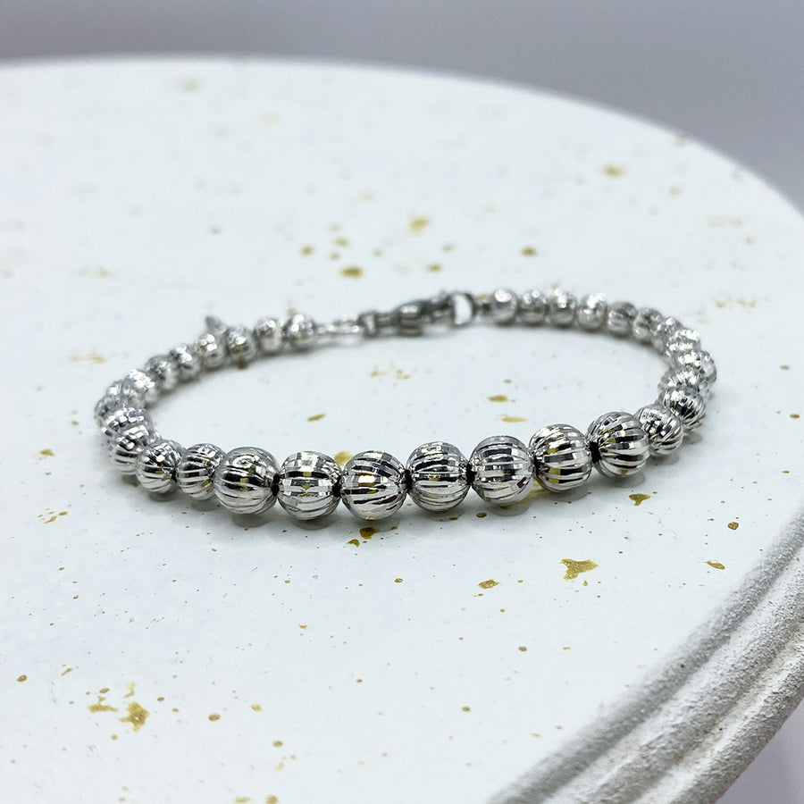 Pulsera Perlas Plateada