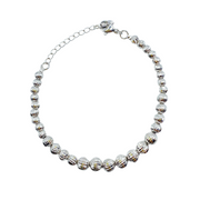 Pulsera Perlas Plateada