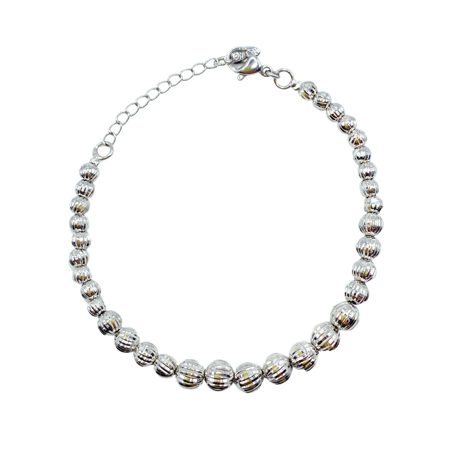 Pulsera Perlas Plateada