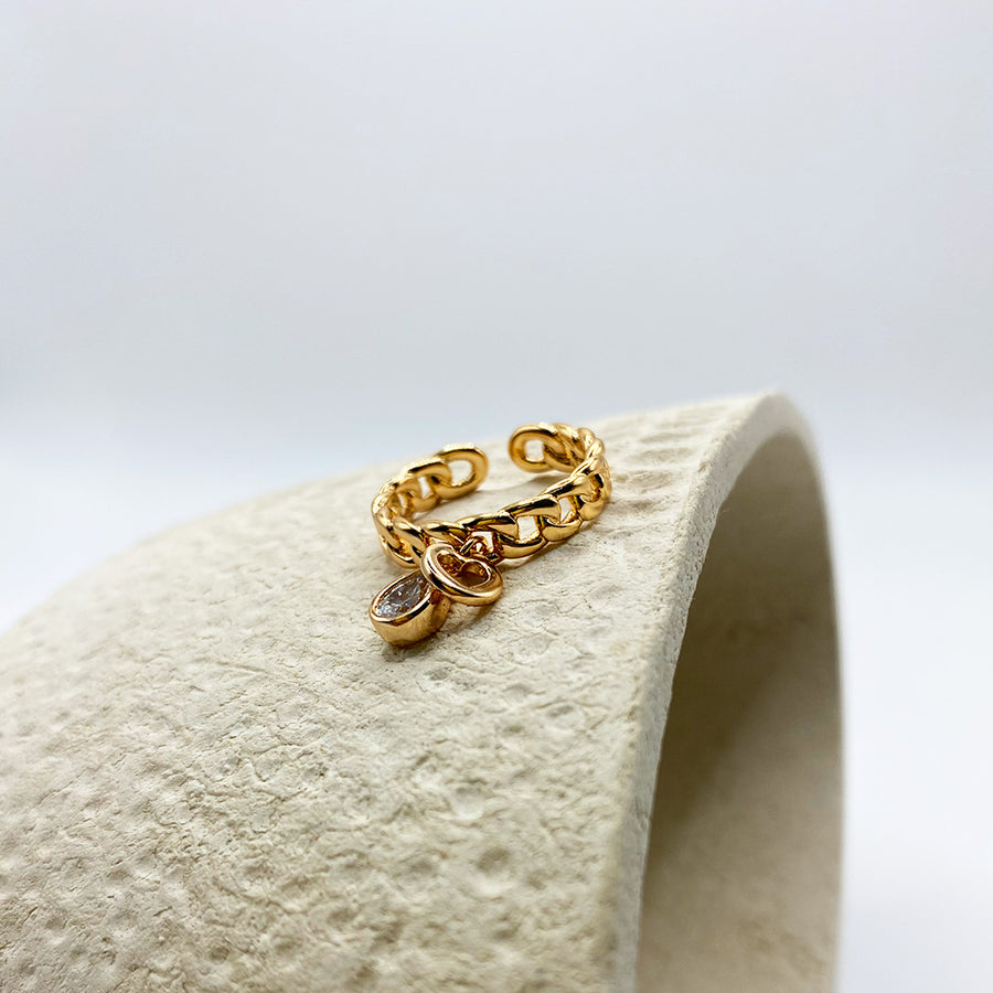Anillo Eslabon con Pendiente