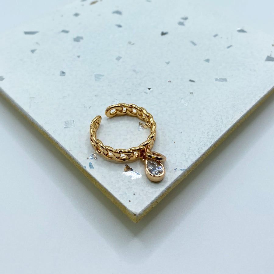 Anillo Eslabon con Pendiente