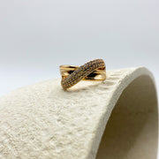 Anillo Criss Cross Strass