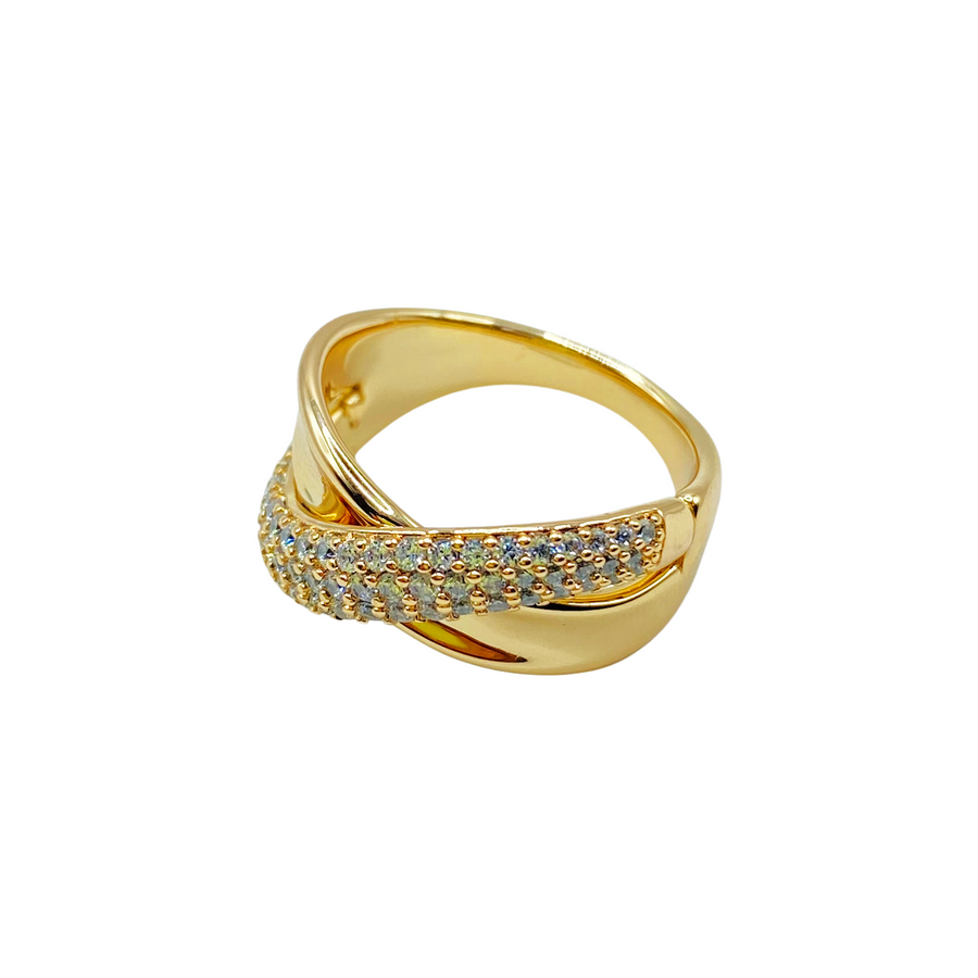 Anillo Criss Cross Strass
