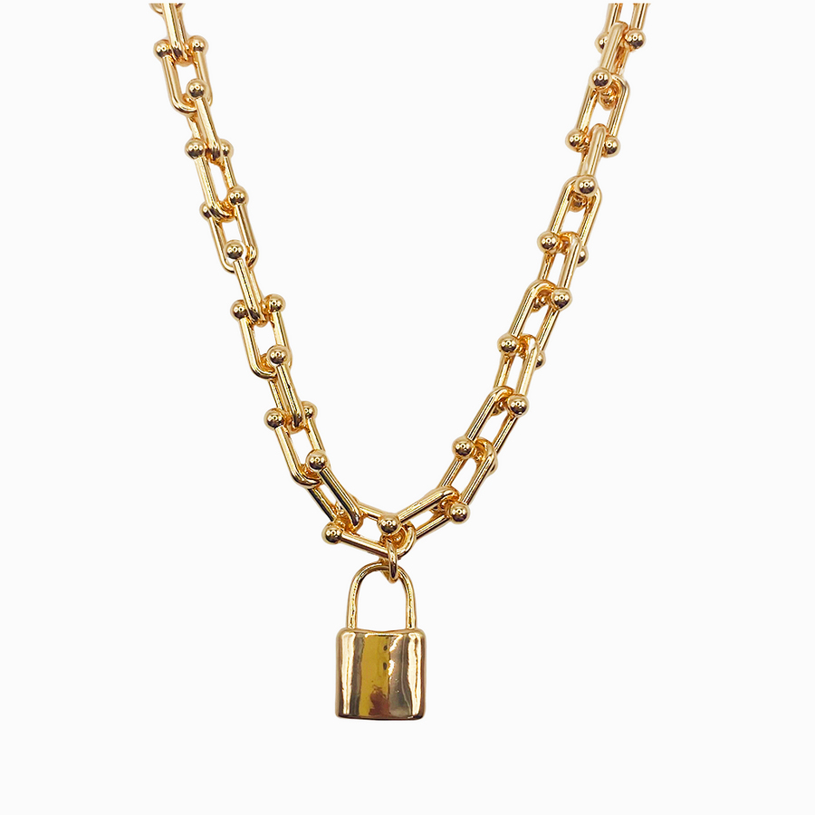 Gargantilla Candado Dorado