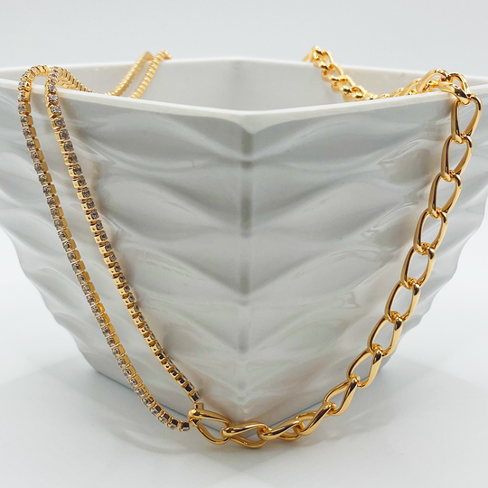 Gargantilla Double Gold Charm