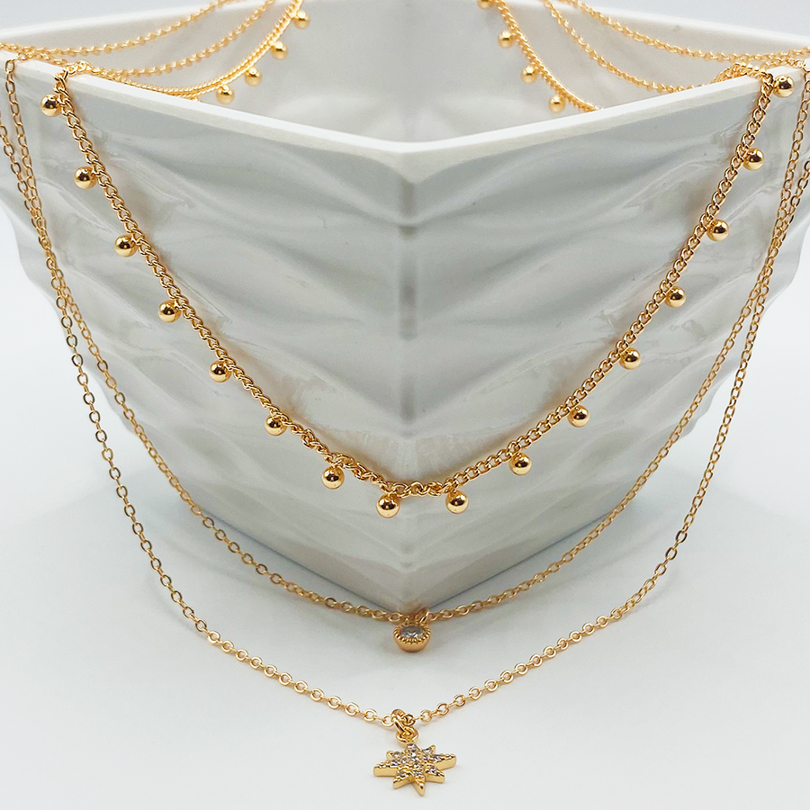 Gargantilla Brillo Estelar Triple Collar