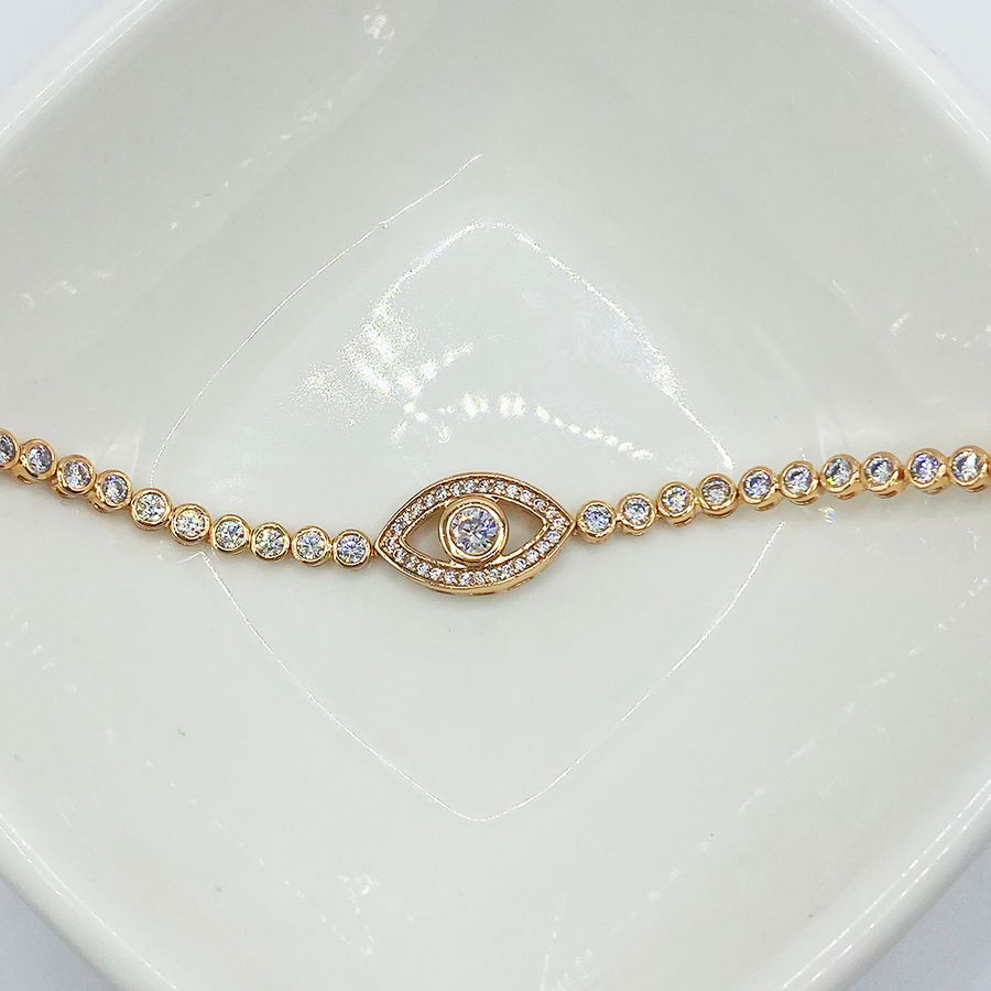 Pulsera Dorada Ojo de Diamante