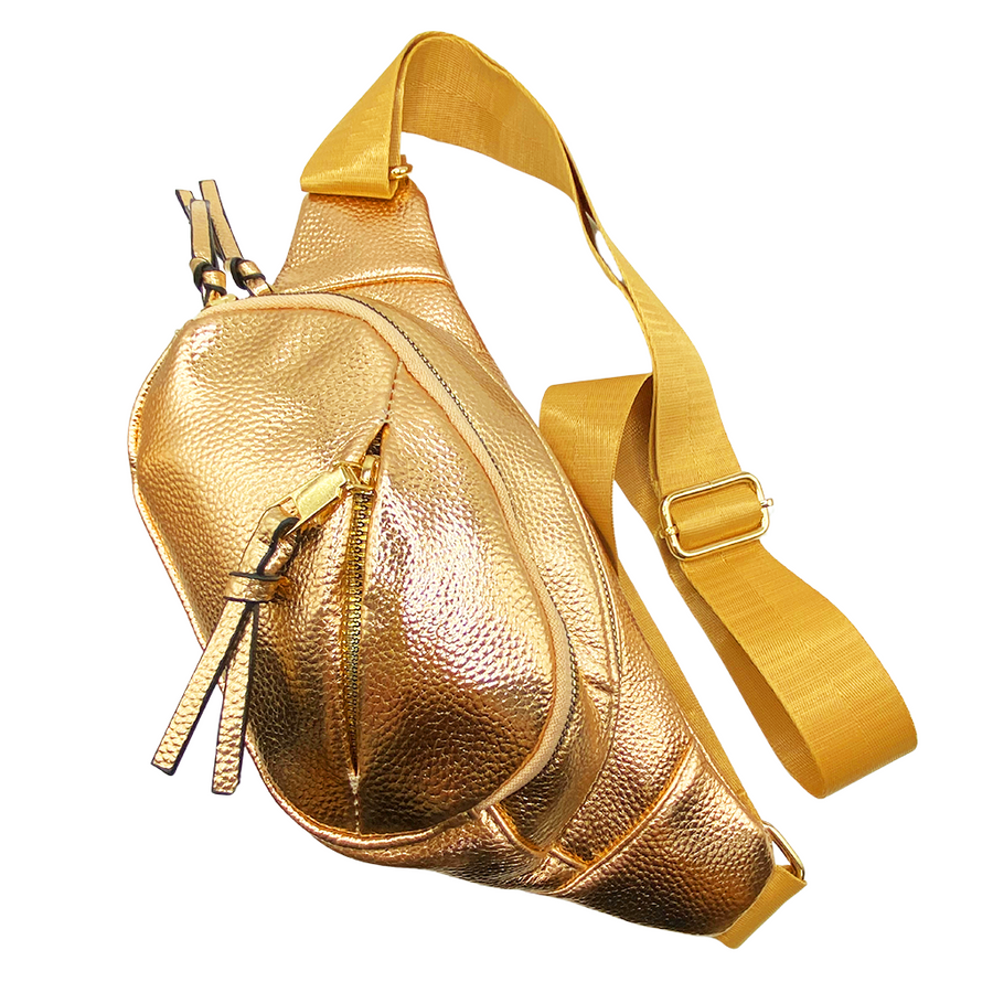 Cangurera - Bolso multifuncional en tonos metálicos