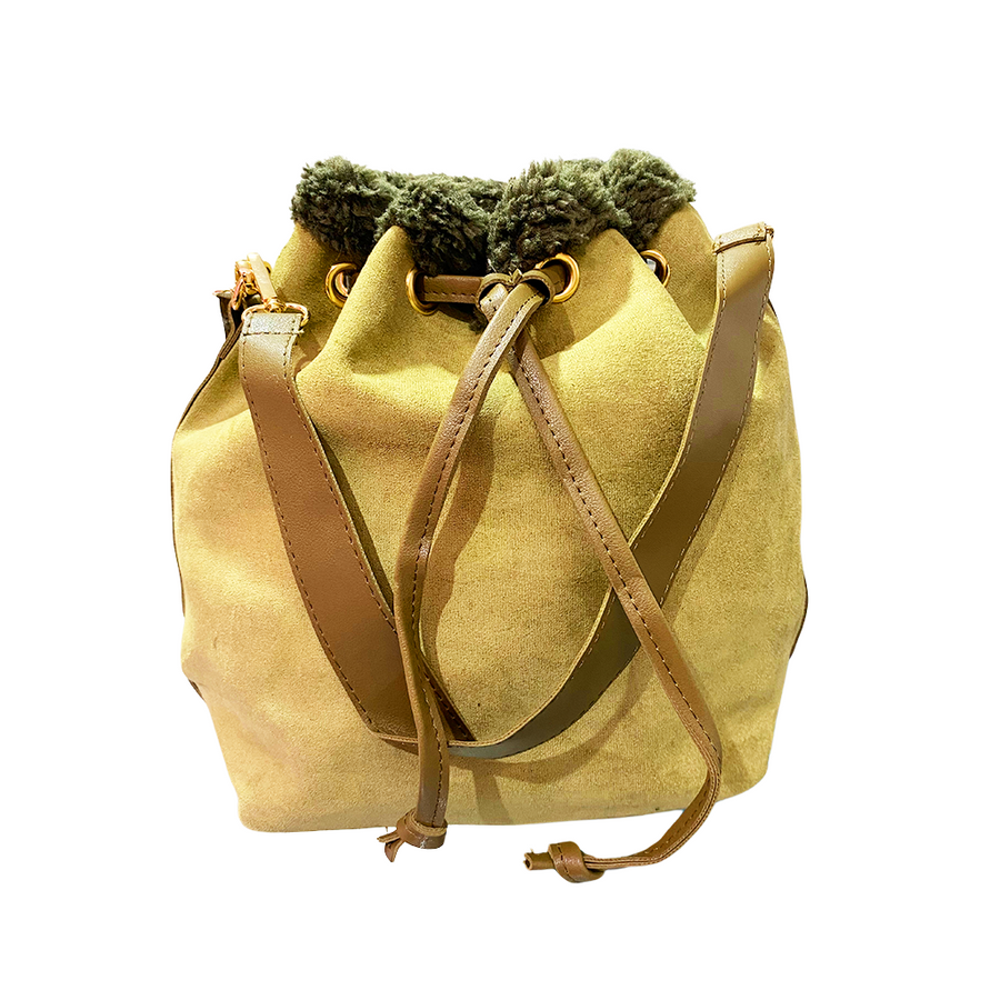 Bucket bag - Bolso de cuero y piel sintética