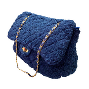 Chain quilted bag - Bolso con lana de peluche