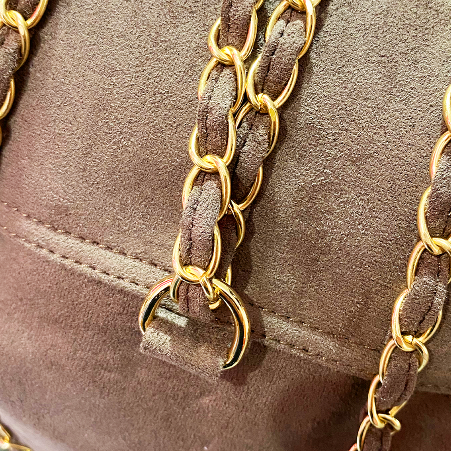 Backpack con cadena - Mochila de gamuza